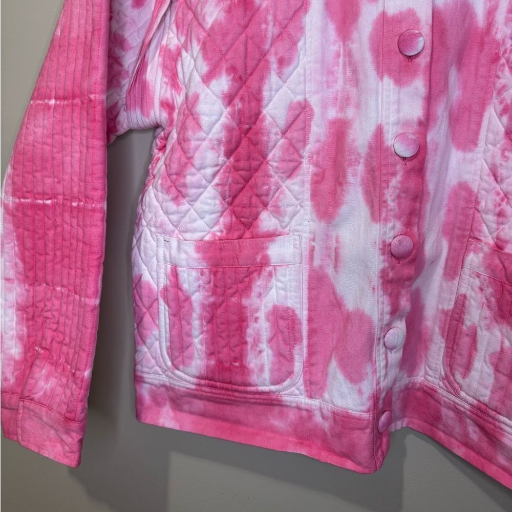 LoveShackFancy Adelaide Quilted Jacked | Medium | Hibiscus - Picture 6 of 8